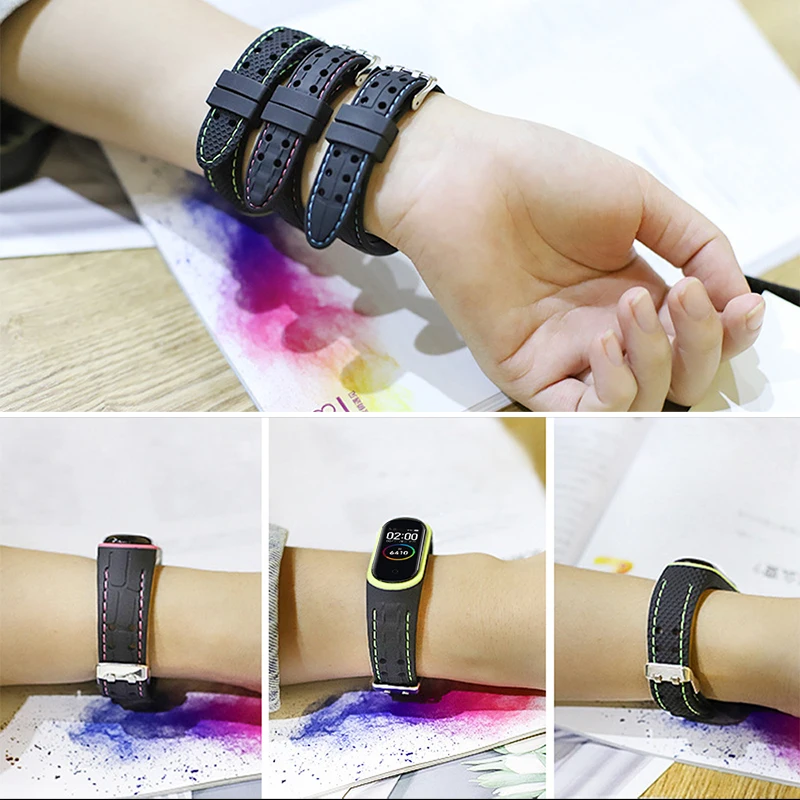 Спортивный силиконовый ремешок для браслета Mi Band 4 на запястье Xiaomi 3 ремешка