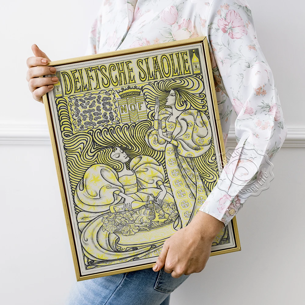 

Delft Salad Oil Vintage Art Poster, Netherlands Oil Company Advertising Wall Picture, Jan Toorop Exhibition Museum Retro Poster