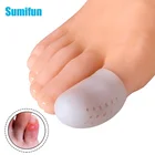 2 шт., защита для большого пальца, новые дышащие силиконовые чехлы для пальцев ног, с отверстиями для мозолей, разделители для блистерных пальцев C1570