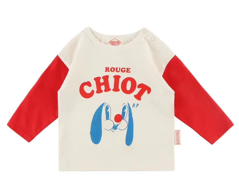 Tshirt Коллекция года, Bebe de Pi*, осенняя одежда в Корейском стиле для маленьких мальчиков и девочек футболка с длинными рукавами для малышей милые топы с надписями, детские футболки - Цвет: Tshirt