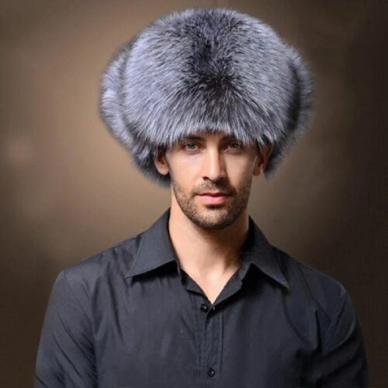 

Bomber Hats Winter Men Women Warm Soft Russian Ushanka Hat with Ear Flap Pu Leather Fur Trapper Cap Earflap