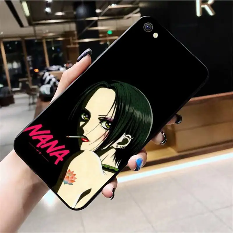Черная фотография с изображением девушки бабушки из аниме для Vivo Y91c Y17 Y51 Y67 Y55 Y93 Y81S