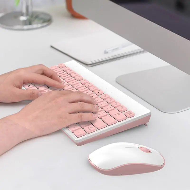 

Wireless Silent Keyboard and Mouse Set Ultra-Thin Cute Keyboard Mouse Combo for Office Home Desktop PC Notebook Laptop C26