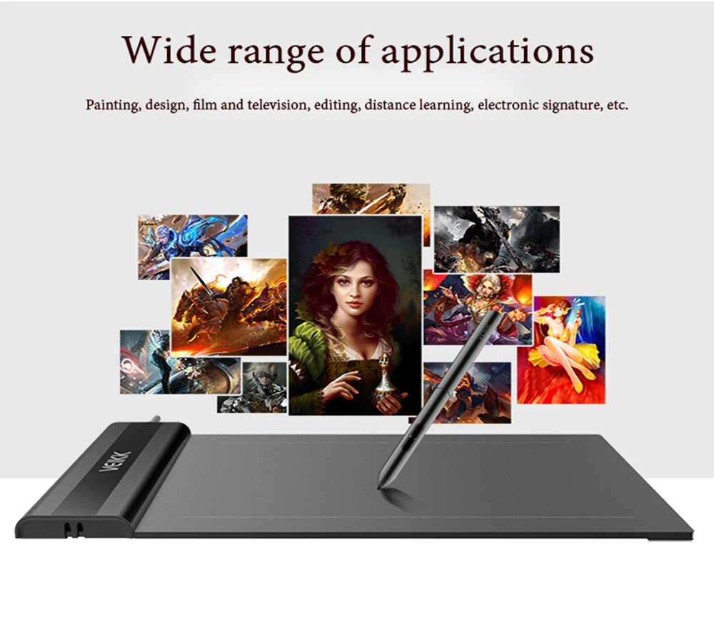 

Графический планшет S640, профессиональный цифровой планшет для рисования с 8192 уровнями давления, ручка без батареи, новый ультратонкий план...