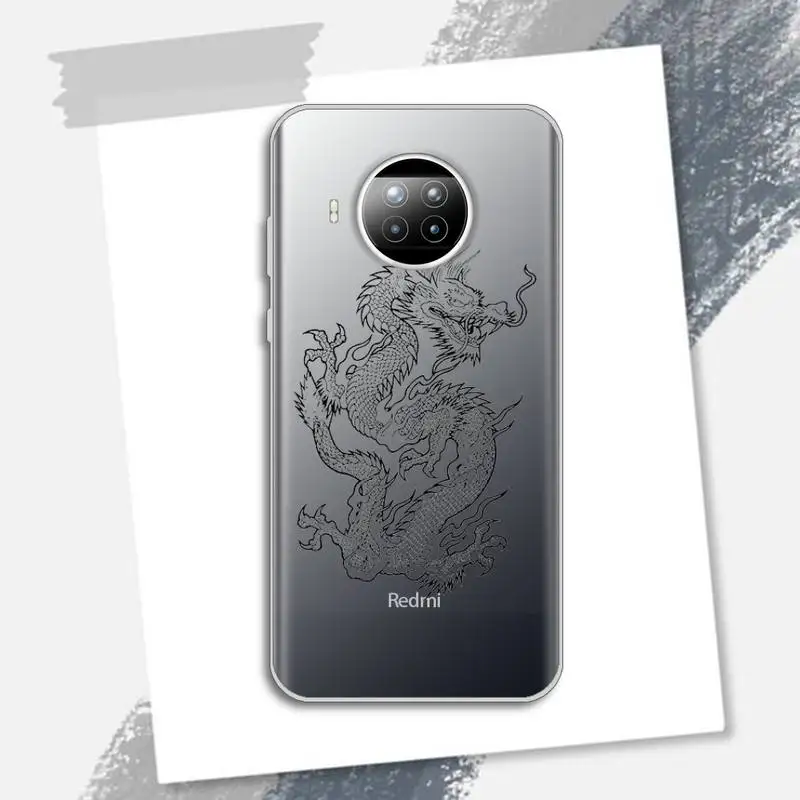 

Dragon chinese cool animal Phone Case Transparent for Xiaomi Redmi note 10 t 8 9 pro lite 11