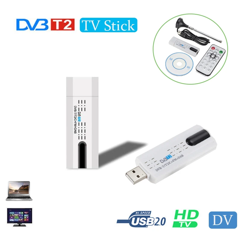 

USB TV Stick цифровой ТВ-тюнер с антенной и дистанционным управлением