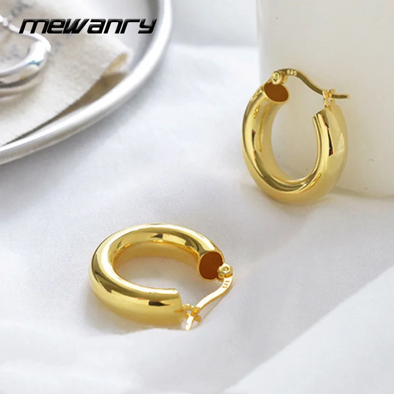 

Mewanry Silver Color Hoop Earrings for Women Trend Elegant Simple Geometric Party Jewelry Birthday Gifts Prevent Allergy