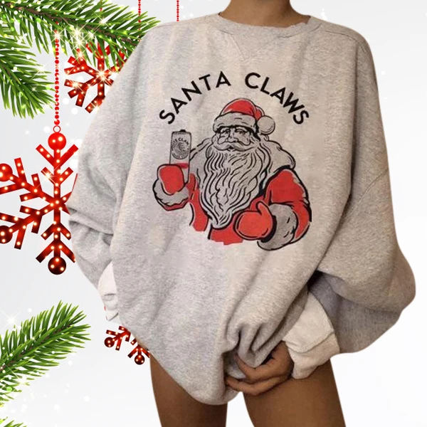 Женский Рождественский свитер с надписью пуловер круглым вырезом повседневные