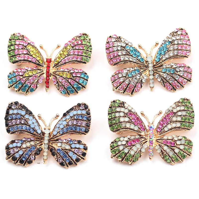Модные булавки брошка бабочка для женщин идеальные Стразы хиджаб с кристаллами