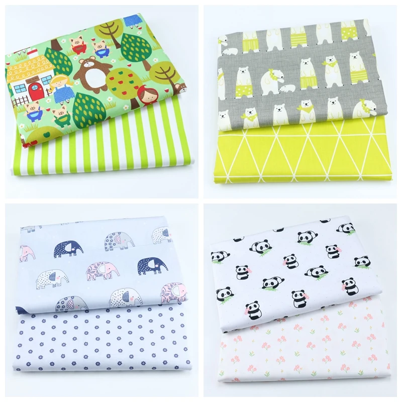 2 шт единорог медведь Животные Хлопок Twill текстильная ткань пачка для ребенка