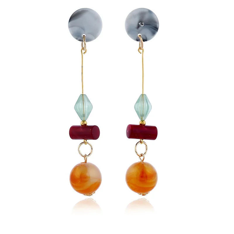 Серьги-гвоздики Donggate из Южной Кореи новые яркие акриловые серьги-шарики в стиле