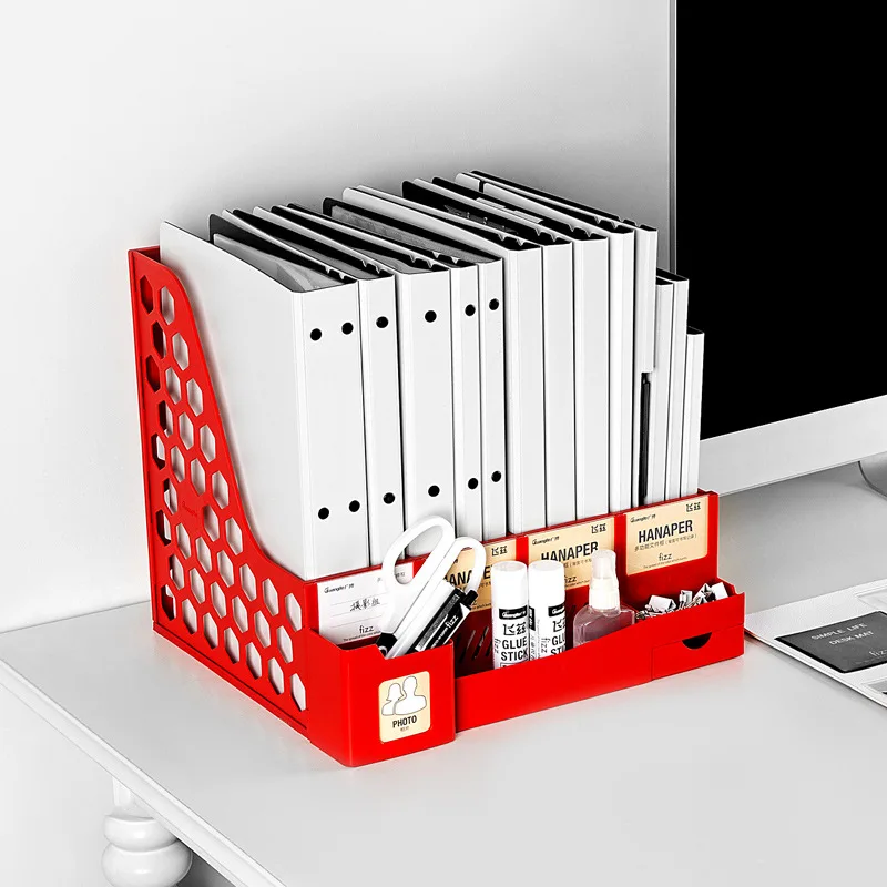 4 секции стеллаж для документов книжная полка шкаф Офисная бумага лоток