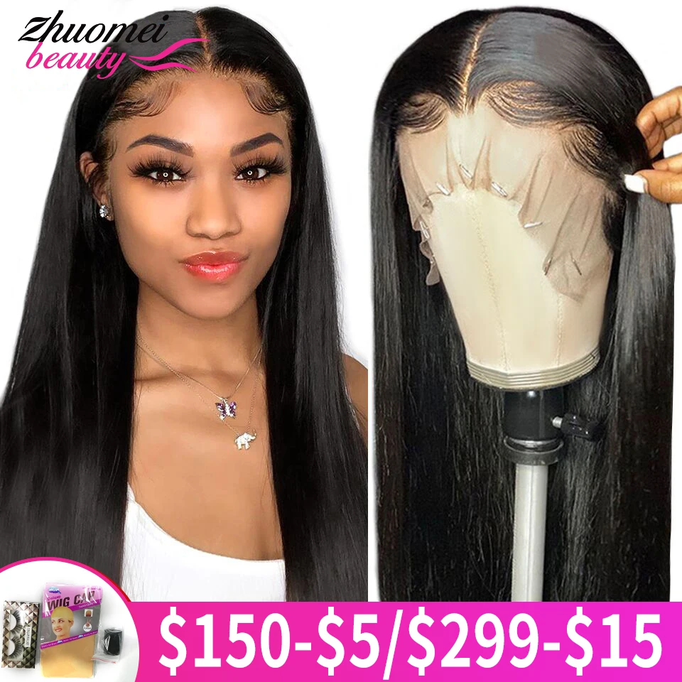 

Bone Straight Human Hair Wig 13x6 HD Transparent Glueless Lace Front Human Hair Wigs 28 30inch Peruvian Hair Wigs PrePlucked Wig
