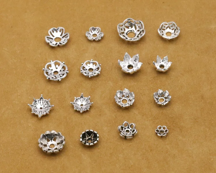 925 Sterling Silver Accessories Beads Caps for DIY Jewelry Making S925 Findings&ampComponents | Украшения и аксессуары