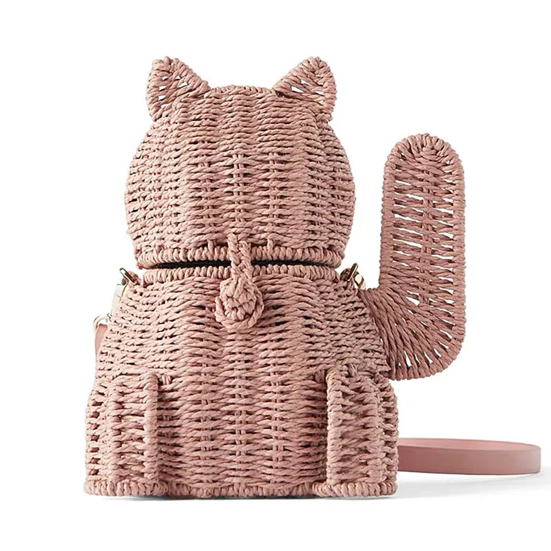 Bandolera con Gato novnovedad! Соломенная Сумка с изображением счастливого кота | Багаж и сумки