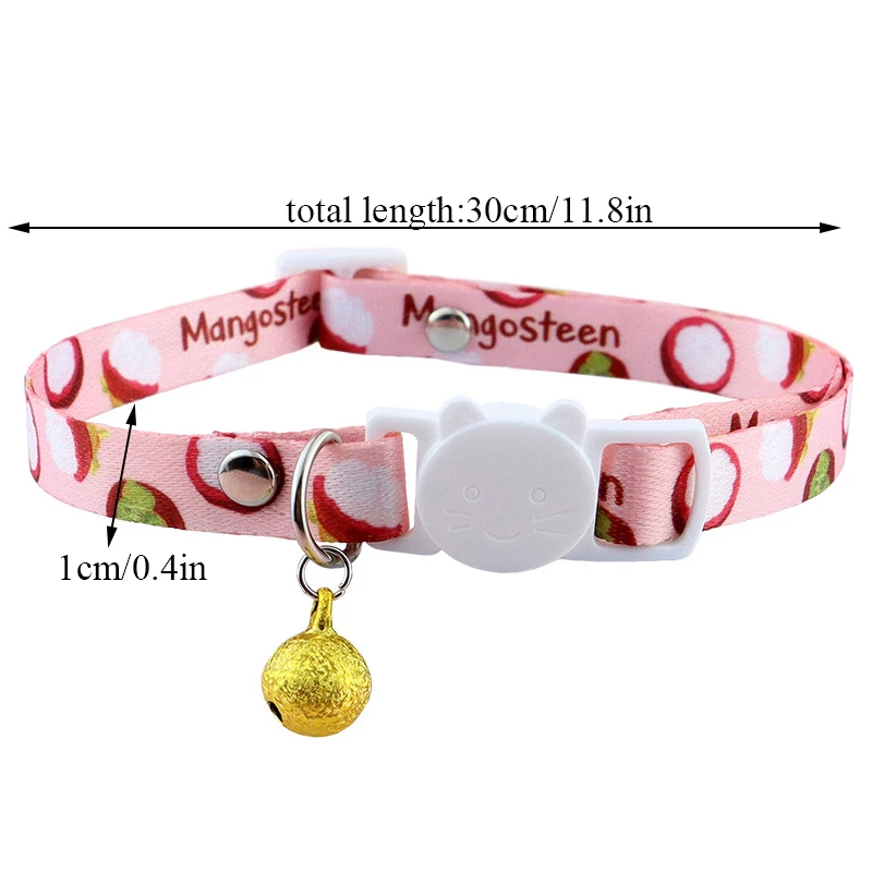 

1PC Kitten Collar with Bell Pet Supplies Adjustable Collar Cactus Love Heart Cat Baby Bottle Mango Flower Pendant Cat Collars