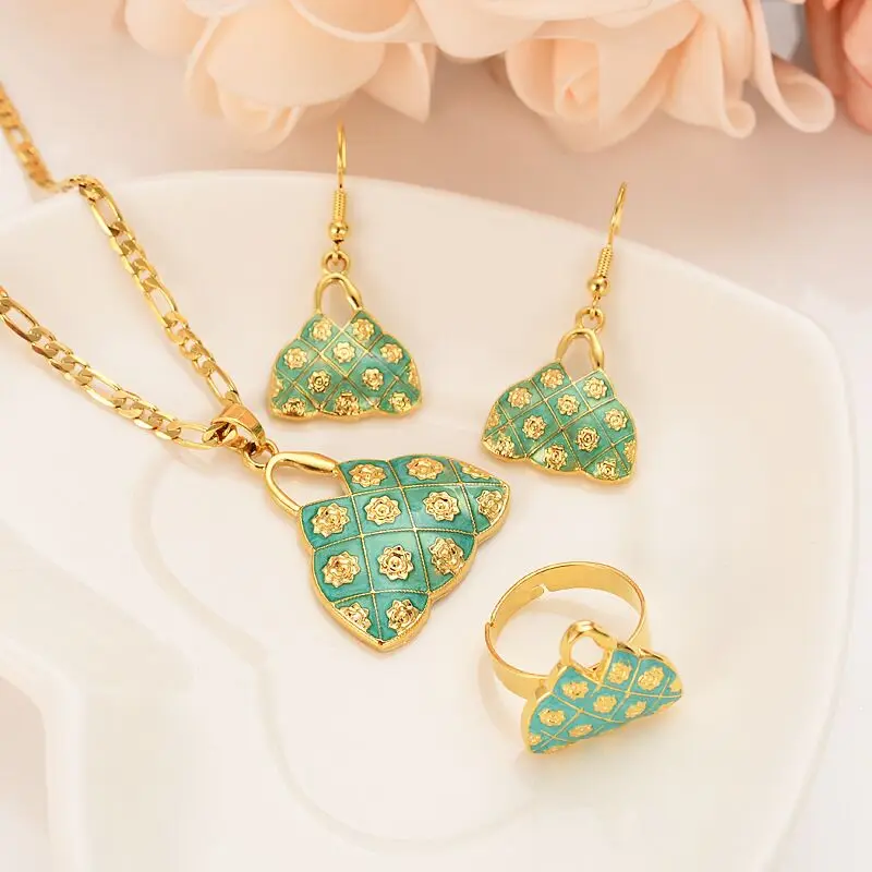 Blium сумка Подвеска цепочка ожерелье серьги кольцо ювелирные украшения золотое