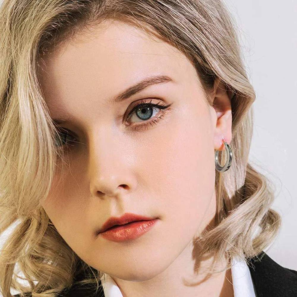 

stainless steel hoop earrings gold color jewelry for women