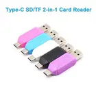 2 в 1 устройство для чтения карт памяти USB 3,0 Type C  USB  Micro USB SD TF OTG адаптер