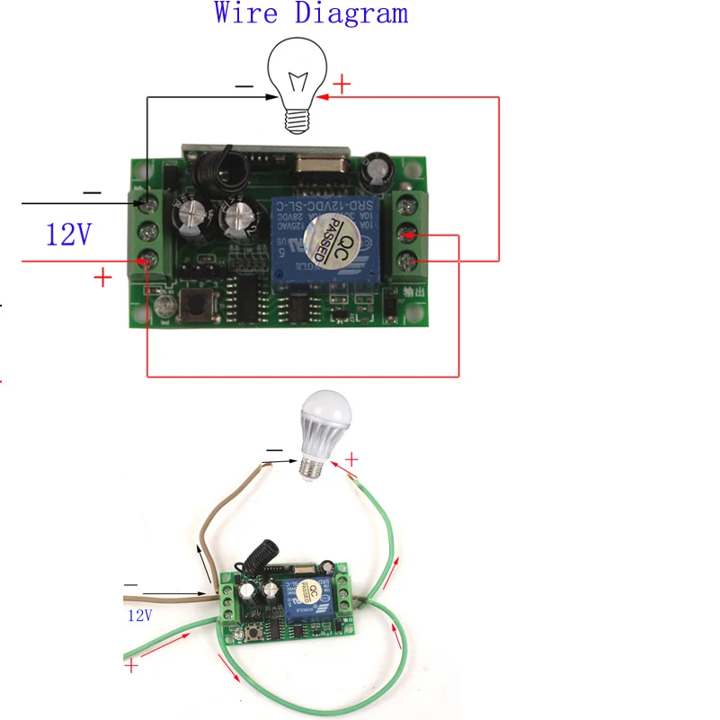 

Sleeplion315/433MHz Remote Control Switch 12V 10A Relay Modules Universal 4 Ch Remote Control Switch Transmitter Receiver 12V