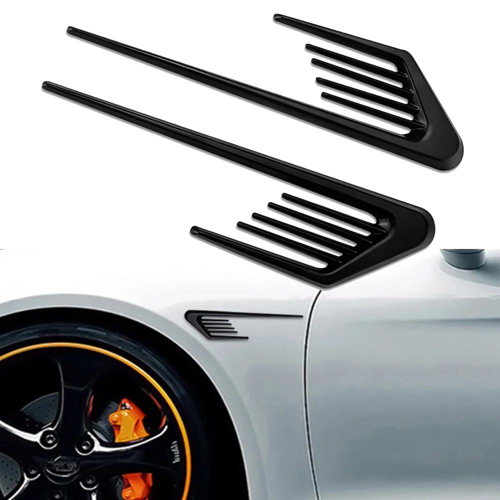 Автостайлинг 2 шт. боковой воздушный поток Акула жаберная решетка наклейки