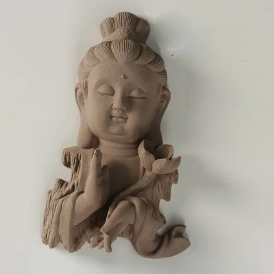 

[HHT] Top Zen Decor Wall Hanging Ceramic Buddha Bookroom Decoration Buddhism Furnishing