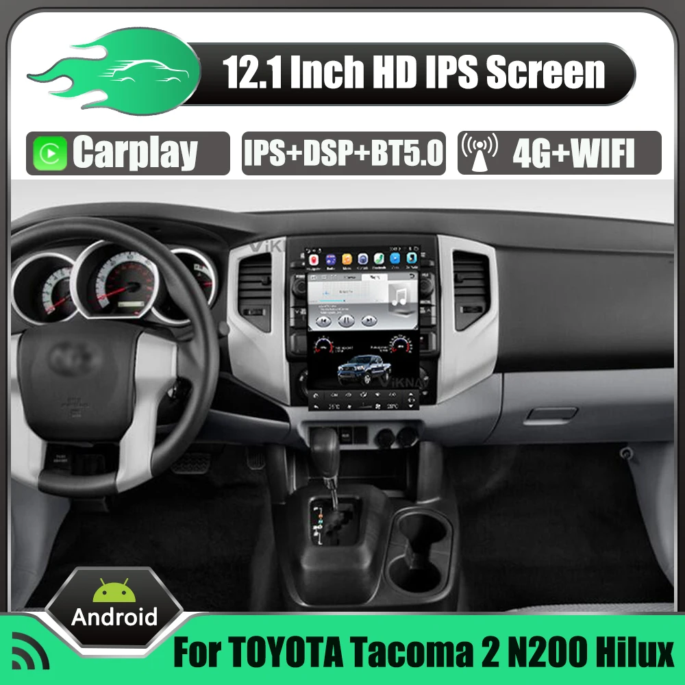 12 1 дюймовый Android Авторадио мультимедийный плеер для TOYOTA Tacoma 2 N200 Hilux 2005-2015 HD экран