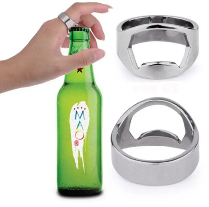 

1000pcs/lot Stainless Steel Finger Ring Bottle Opener Bar Beer Tool Openers Mini 20mm 22mm Wholesale