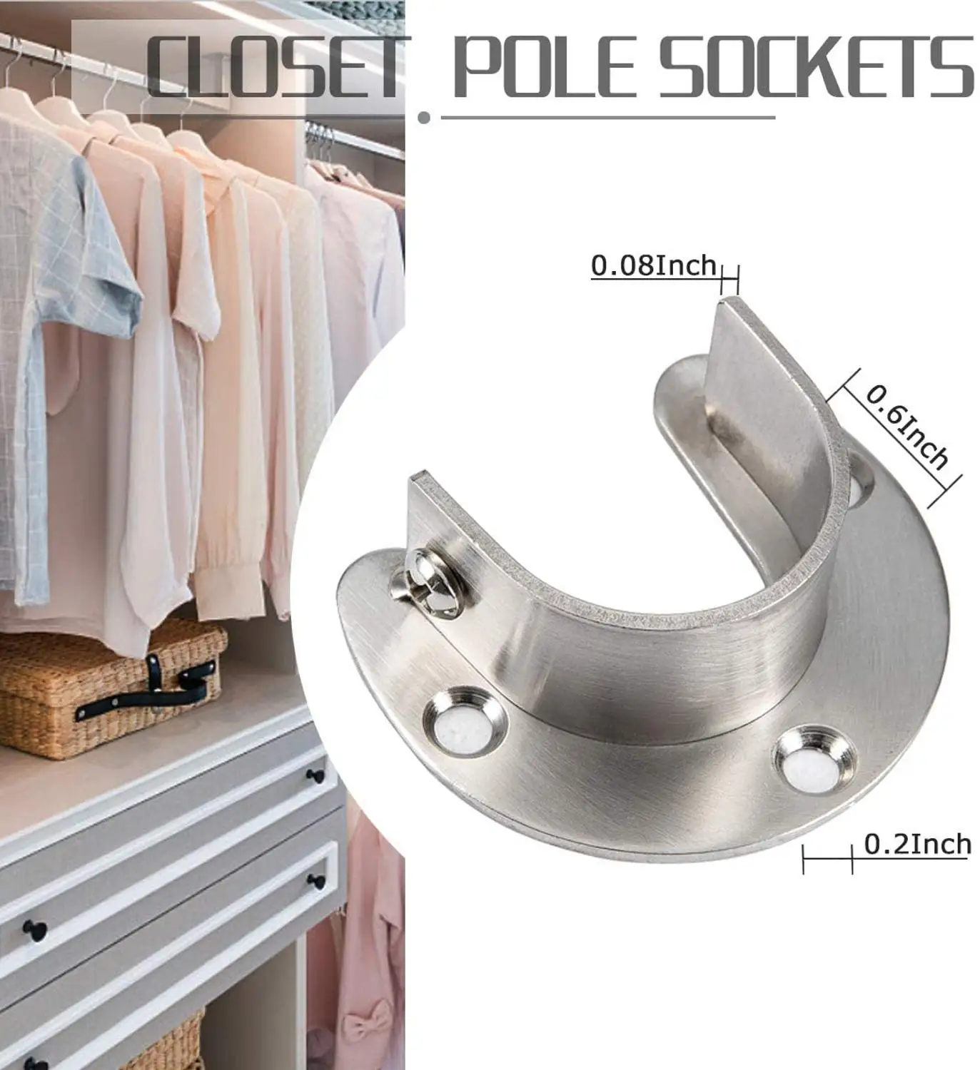 Торцевые опоры для шкафа из нержавеющей стали 304 держатель штанги с фланцем и