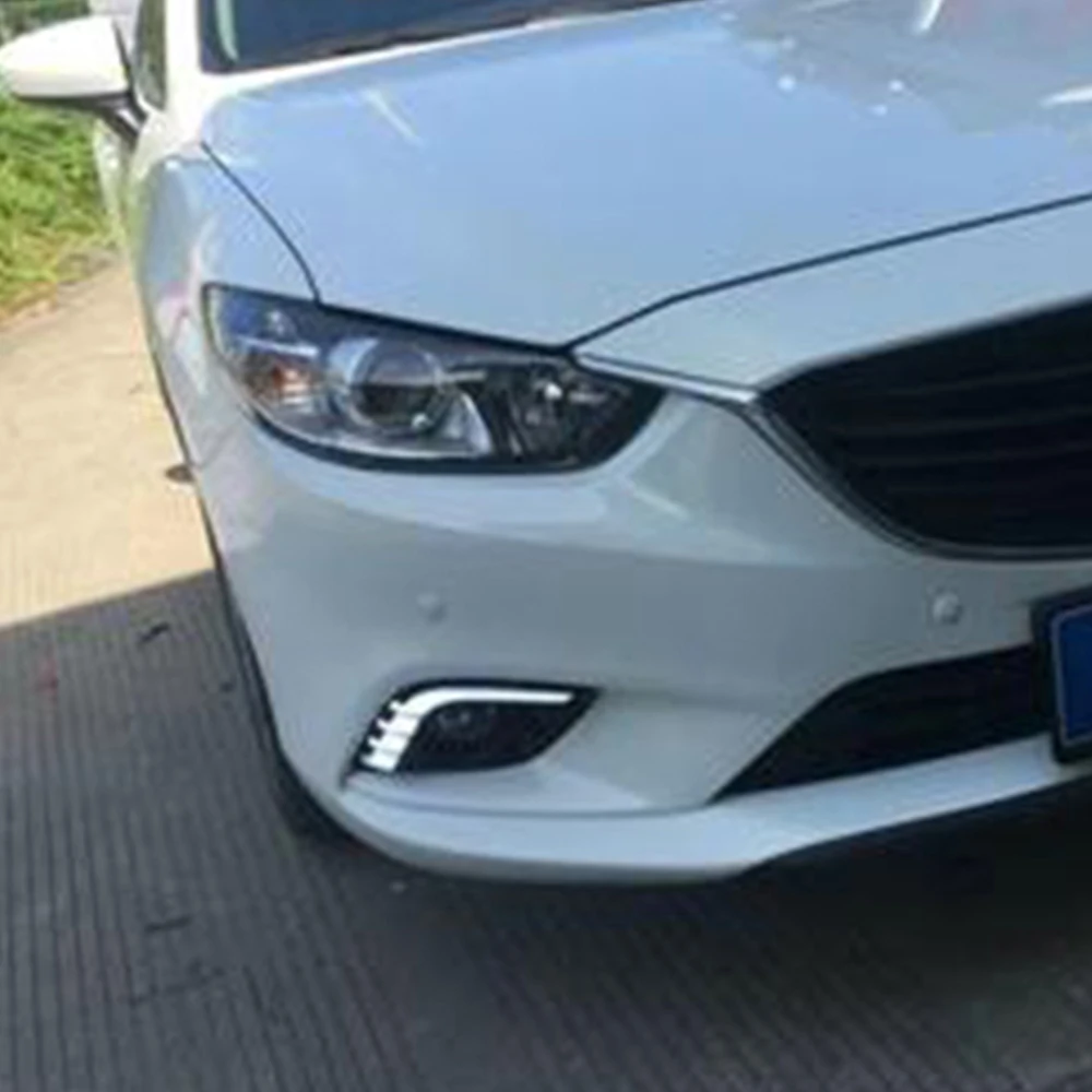 Автомобильные Мигающие Светодиодные ДХО для Mazda 6 Mazda6 Atenza 2013 2014 2015 дневные ходовые