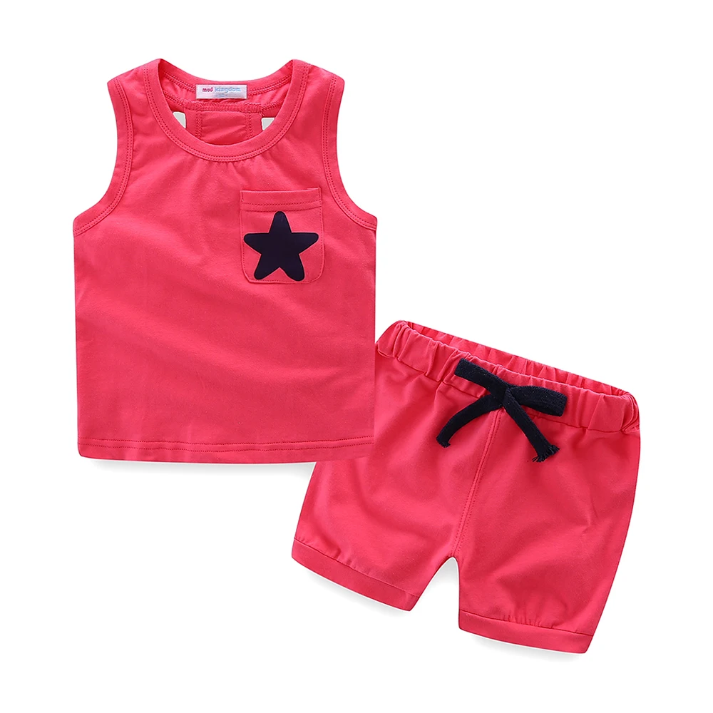 

LittleSpring Toddler Boys Girls Clothes Set Candy Color Outfits Summer Fashion Tank Shorts Set Baby Clothes