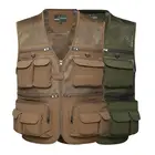 Жилеты для рыбалки на открытом воздухе, Быстросохнущий дышащий жилет с несколькими карманами для фотосъемки и пешего туризма, защитный жилет