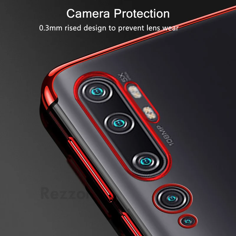 Soft Transparent Case For Xiaomi Mi Note 10 CC9 Pro Phone Cover Laser Plating Clear Silicone Shockproof |