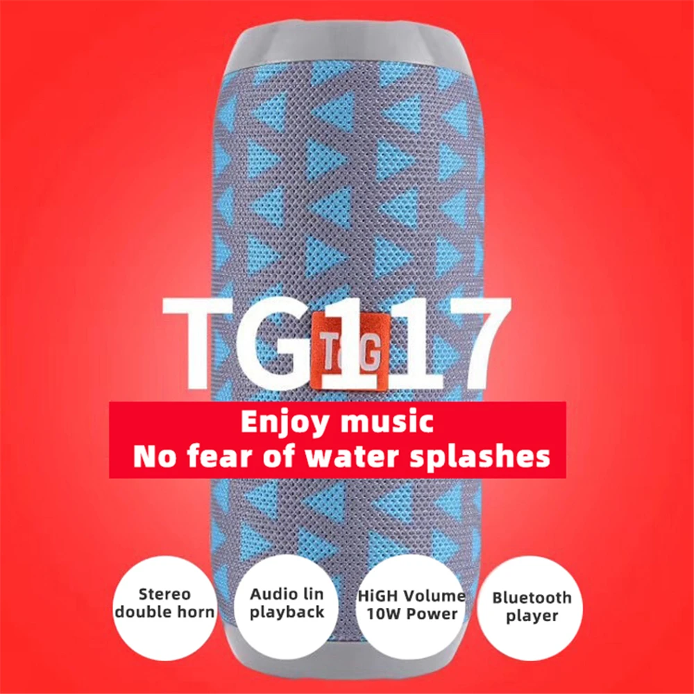 Портативный Bluetooth динамик TG117 бумбокс саундбар сабвуфер уличный спортивный