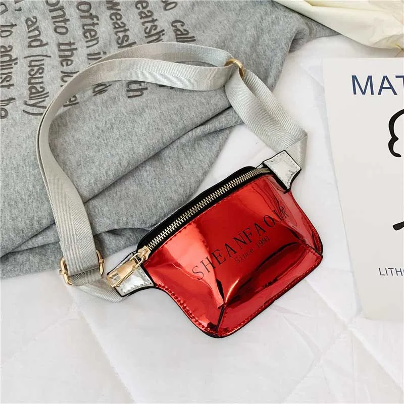Red Waist bag Новая детская поясная сумка для детей, Кожаная поясная сумка для девочек, нагрудная сумка, вместительная набедренная сумка, сумки в виде почек и бананов, сумки через плечо - Цвет: Red Waist bag