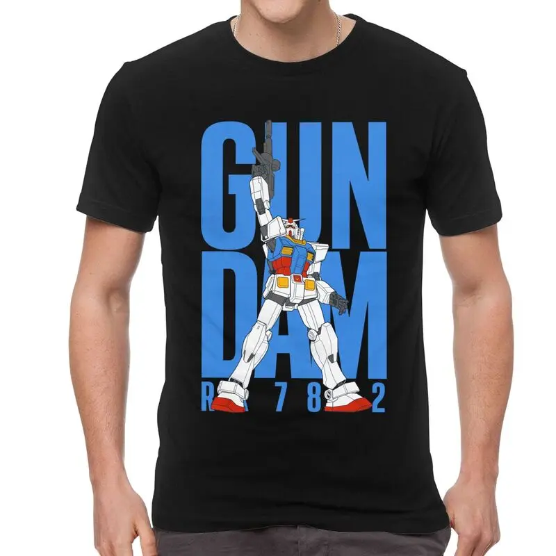 

Футболка мужская с принтом головы Gundam, хлопковая тенниска с коротким рукавом, майка-робот из аниме «Манга», японская футболка в стиле Харадз...