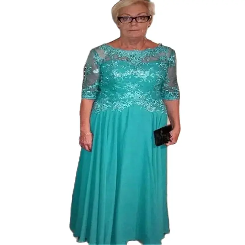 

Женское кружевное платье для матери невесты, Элегантное Длинное Свадебное платье для гостей крестной матери