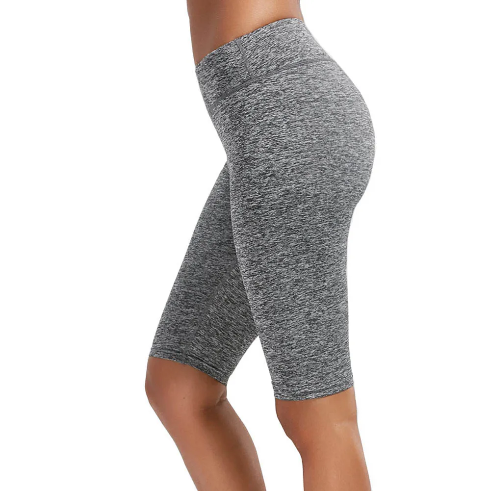 Женские одноцветные быстросохнущие штаны с высокой талией и спортивные шорты