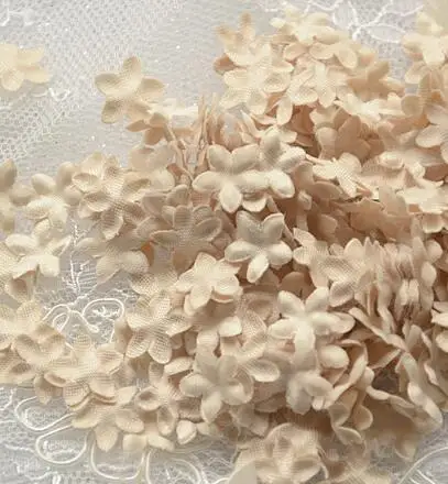 beige 1.2cm 100 шт/1 упаковка, атласная, 3D, прессованная, Zou, лепесток, цветок, кусок, атласная мини-лента, аксессуары для цветов RS1279 - Цвет: beige 1.2cm