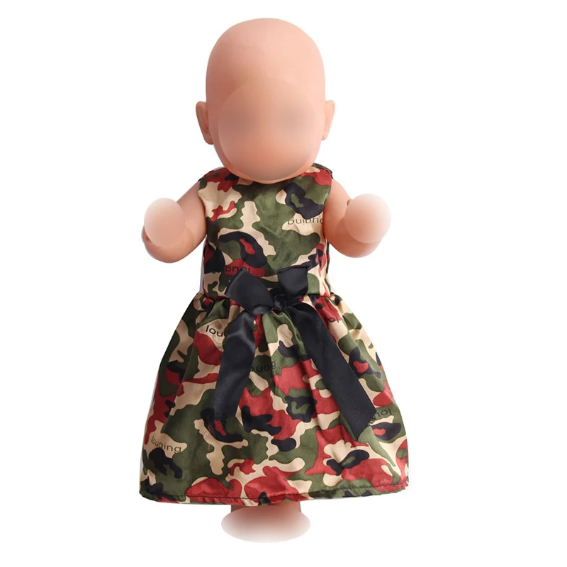 43 см платье для детской куклы зеленое камуфляжное новорожденных детские игрушки