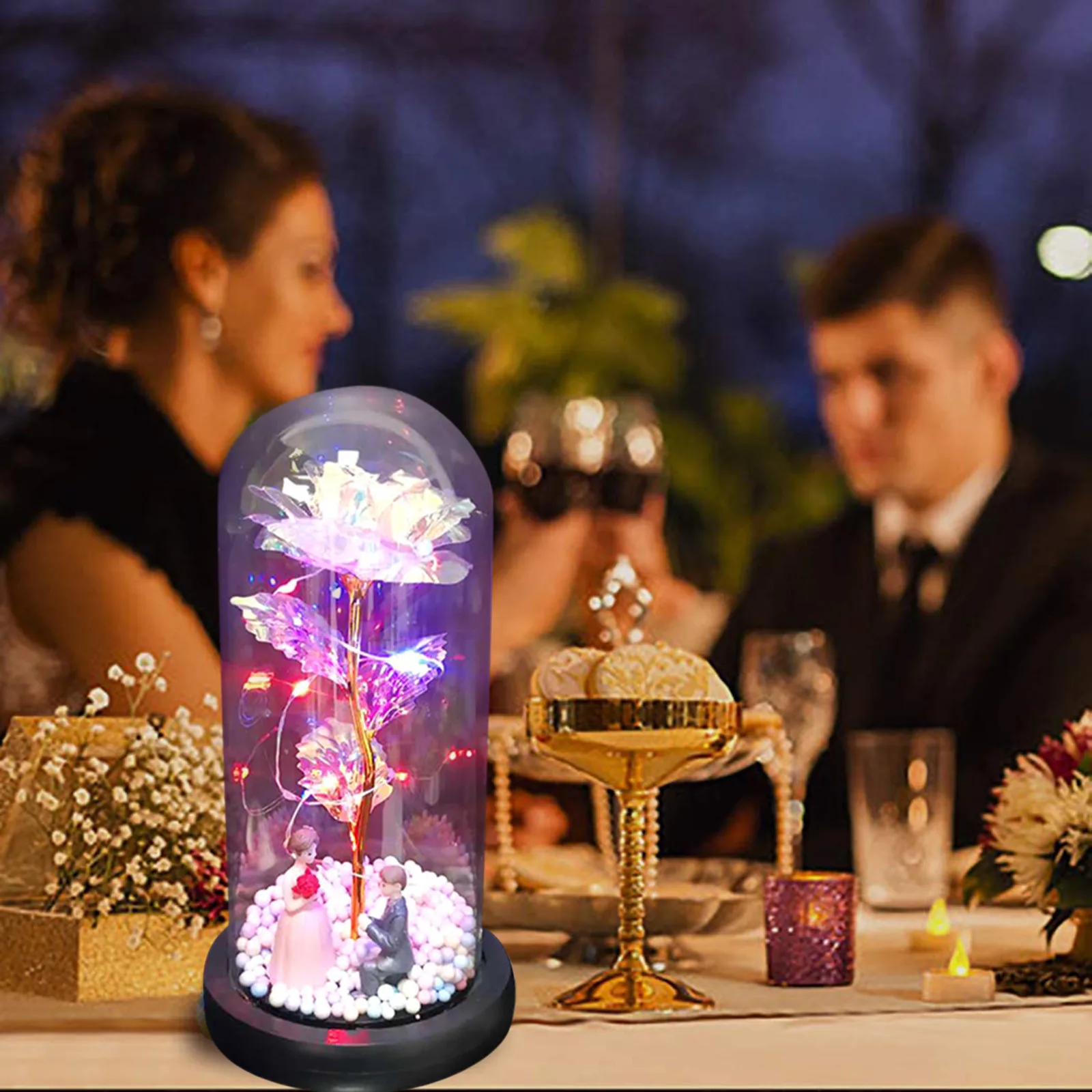 1 шт. имитация роз подарок на день Святого Валентина Светодиодный светящийся в