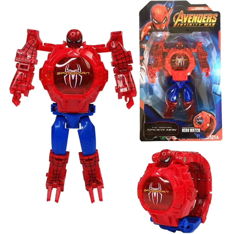 Часы Марвел Железный человек паук Халк со светящимися игрушками Настольный