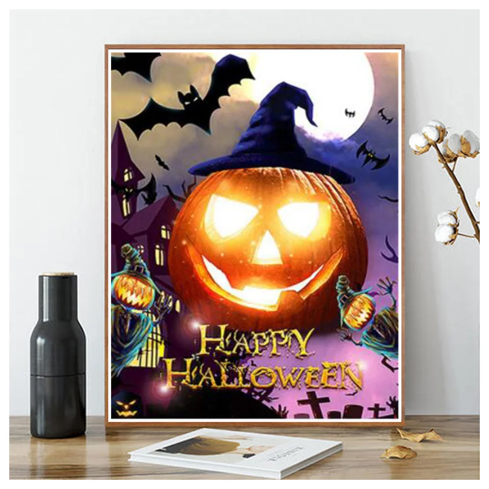 

5d diy diamond painting mosaic full circle rhinestone embroidery home decoration halloween gift