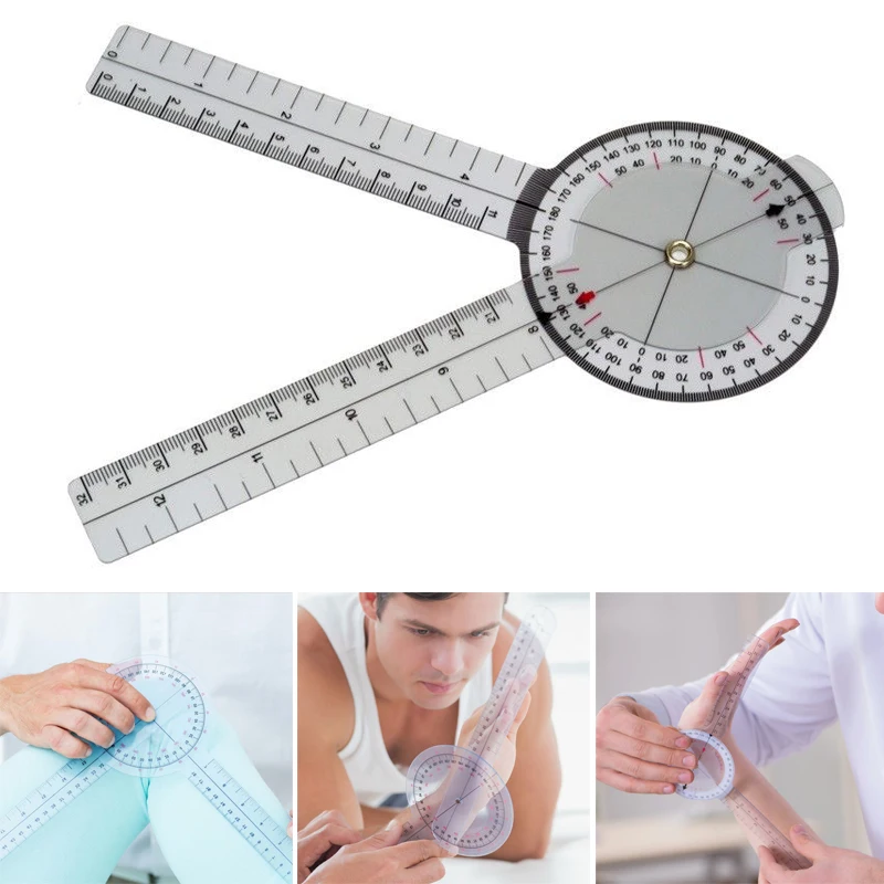 

13 Inch 33cm Calibrated Goniometer Medical Joint Ruler 360 Degrees Range Tool FU