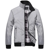 fashion men winter solid color stand collar zipper pockets coat pilot jacket