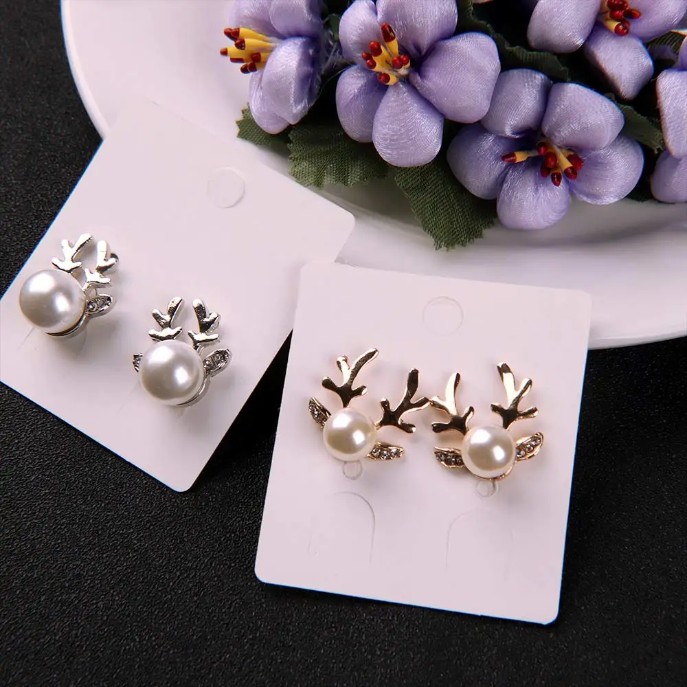 1 пара стильных и элегантный имитация жемчуга в виде оленьего рога серьги