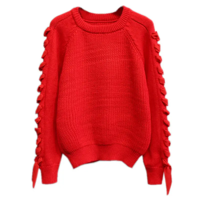 MUMUZI абрикосового цвета с длинным рукавом со шнуровкой свободный свитер 2020 осень