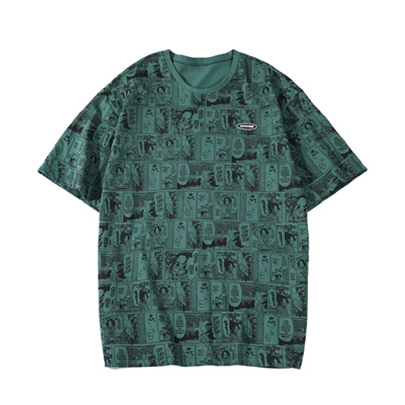 

traf za y2k Harajuku Summer Comics Print Loose Short Sleeve T shirt Men/Women xnwmnz ropa aesthetic tee shirt femme top zaraing