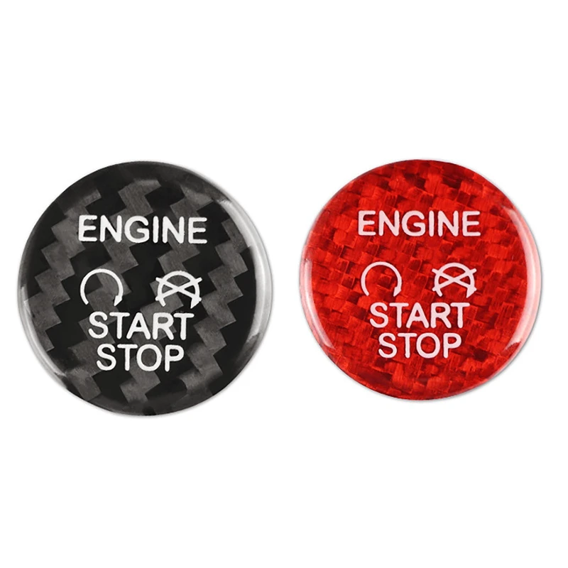 

for Ford Focus Kuga Carbon Fiber Sticker Car Engine Start Button Ignition Device Switch Cover Interior Trim