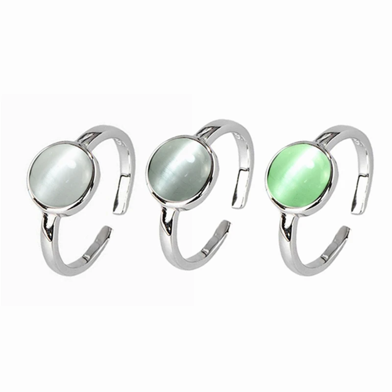 2021 новые корейские модные круглые овальные зеленые опаловые массивные кольца